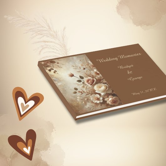 Romantisch Dromerig Bloemen Huwelijk Gastenboek