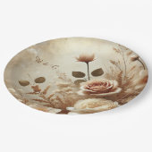 Romantisch Dromerig Bloemen Huwelijk Papieren Bordje (Gekanteld)