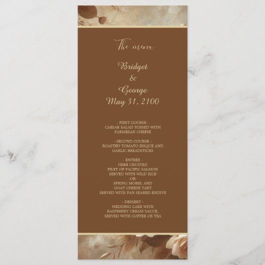 Romantisch Dromerig Bloemen Huwelijk Programmakaart (Voorkant)