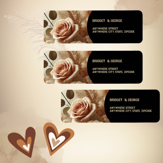 Romantisch Dromerig Bloemen Huwelijk Retouradres Etiket