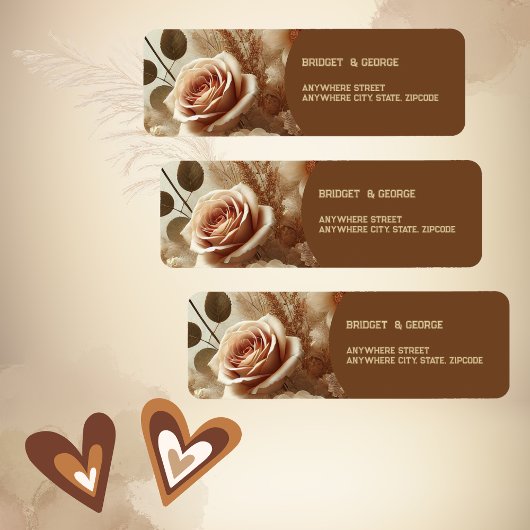 Romantisch Dromerig Bloemen Huwelijk Retouradres Etiket