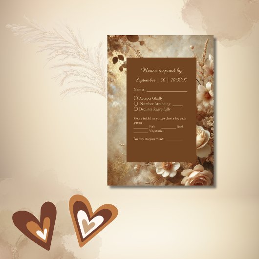 Romantisch Dromerig Bloemen Huwelijk RSVP Kaartje