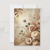 Romantisch Dromerig Bloemen Huwelijk RSVP Kaartje (Achterkant)
