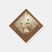 Romantisch Dromerig Bloemen Huwelijk Servet (Hoek)