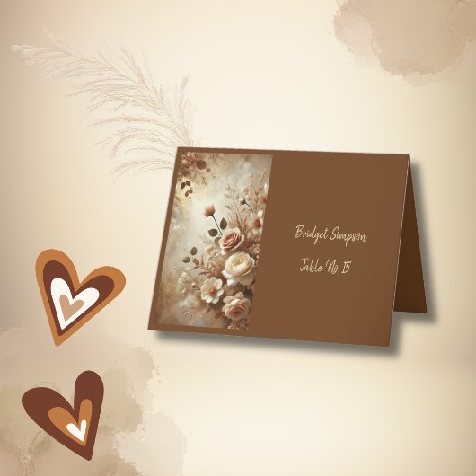 Romantisch Dromerig Bloemen Single Guest Place kaa Bedankkaart