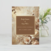 Romantisch Dromerig Ivoor Bloemen Huwelijk Kaart (Staand voorkant)
