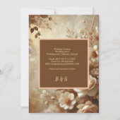 Romantisch Dromerig Ivoor Bloemen Huwelijk Kaart (Achterkant)