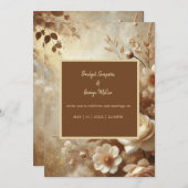 Romantisch Dromerig Ivoor Bloemen Huwelijk Kaart (Voorkant / Achterkant)