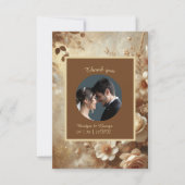 Romantisch Dromerige Bloemen Trouwfoto Bedankkaart (Voorkant)