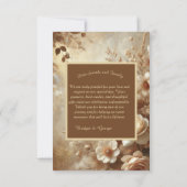 Romantisch Dromerige Bloemen Trouwfoto Bedankkaart (Achterkant)