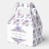 Romantisch Dusty Blauw & Lila Waterverf Bloemen Bedankdoosjes (Voorkant)