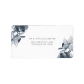 Romantisch Dusty Blue Floral Bruiloft Retourlabel Etiket (Voorkant)