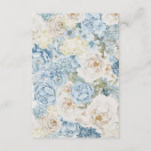 Romantisch Dusty Blue Floral Details Huwelijk Informatiekaartje (Achterkant)