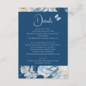 Romantisch Dusty Blue Floral Details Huwelijk Informatiekaartje (Voorkant)