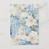 Romantisch Dusty Blue Floral Details Huwelijk Informatiekaartje (Achterkant)