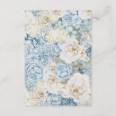 Romantisch Dusty Blue Floral Details Huwelijk Informatiekaartje (Achterkant)