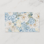 Romantisch Dusty Blue Floral Details Huwelijk Informatiekaartje (Achterkant)
