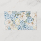 Romantisch Dusty Blue Floral Details Huwelijk Informatiekaartje (Achterkant)