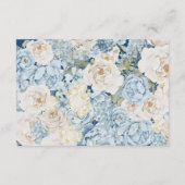 Romantisch Dusty Blue Floral Receptie Trouwen Informatiekaartje (Achterkant)