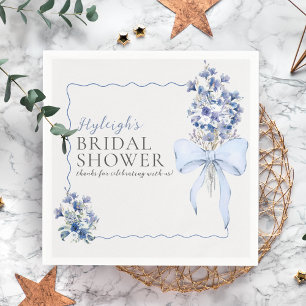 Romantisch Dusty Blue Ribbon Bow Custom Servet