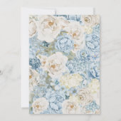 Romantisch Dusty Blue Waterverf Bloemen Huwelijk Kaart (Achterkant)