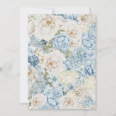 Romantisch Dusty Blue Waterverf Bloemen Huwelijk Kaart (Achterkant)