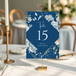 Romantisch Dusty Blue Waterverf Bloemen Huwelijk Kaart<br><div class="desc">Romantische Dusty Blue Waterverf Floral Trouwtafel Numbers beschikt over stoffige blauw celeste en delphinium bloemen met eucalyptus groen geaccentueerd met vlinders. Voeg uw aangepaste tekst toe in een elegant,  modern kalligrafiescript. Voeg elk tabelnummer afzonderlijk toe. Ontworpen voor u door Evco Studio www.zazzle.com/store/evcostudio</div>