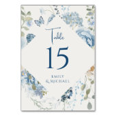 Romantisch Dusty Blue Waterverf Bloemen Huwelijk Kaart (Voorkant)