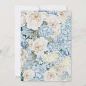 Romantisch Dusty Blue Waterverf Bloemen Huwelijk Kaart (Achterkant)