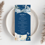 Romantisch Dusty Blue Waterverf Bloemen Huwelijk Menu<br><div class="desc">Romantisch Dusty Blue Waterverf Floral Wedding Menu beschikt over stoffige blauwe celeste en delphiniumbloemen met eucalyptusgroen geaccentueerd met vlinders. Voeg uw aangepaste tekst toe in een elegant,  modern script.Uitzicht het collectie. Ontworpen voor u door Evco Studio www.zazzle.com/store/evcostudio</div>