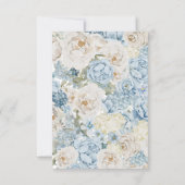 Romantisch Dusty Blue Waterverf Bloemen Huwelijk RSVP Kaartje (Achterkant)