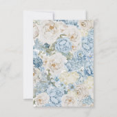 Romantisch Dusty Blue Waterverf Bloemen Huwelijk RSVP Kaartje (Achterkant)