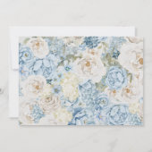 Romantisch Dusty Blue Waterverf Bloemen Huwelijk Save The Date (Achterkant)