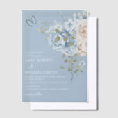 Romantisch Dusty Blue Waterverf Bloemen Huwelijk Vellum Uitnodigingen (Offset)