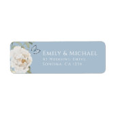 Romantisch Dusty Blue Welkom Bloemen Huwelijk Etiket (Voorkant)