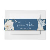 Romantisch Dusty Blue Welkom Bloemen Huwelijk Uitnodigingen Wikkel (Voorkant Voorbeeld)