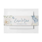 Romantisch Dusty Blue Welkom Bloemen Huwelijk Uitnodigingen Wikkel (Voorkant Voorbeeld)