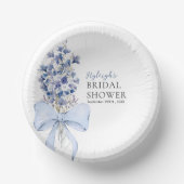 Romantisch Dusty Blue & White Calla Lily Wegwerp Papieren Kommen (Voorkant)