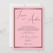 Romantisch Dusty Pink & Roos Gold Wedding Kaart (Voorkant)