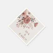 Romantisch Dusty Roos & Blush Bloemen Huwelijk Servet (Hoek)