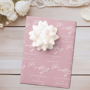 Romantisch Dusty Roos Roze Gepersonaliseerde bruil Inpakpapier Vel