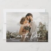 Romantisch Eenvoudig 2 foto QR code bruiloft websi Kaart (Voorkant)