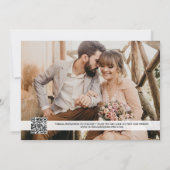 Romantisch Eenvoudig 2 foto QR code bruiloft websi Kaart (Achterkant)