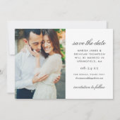 Romantisch Eindfoto Zwart Witte Bruiloft Save The Date (Achterkant)