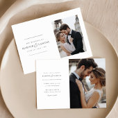 Romantisch Elegant 2 foto bruiloft Kaart