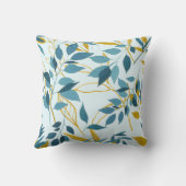 Romantisch Elegant Blauw Blauw Blad Blad Huwelijk Kussen (Achterkant)