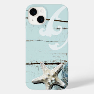 Romantisch Elegant blauw Seashell Beach decor Case-Mate iPhone 14 Hoesje