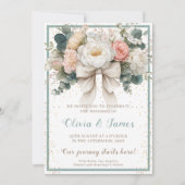 Romantisch Elegant Bloemen Boog Huwelijk Kaart (Voorkant)