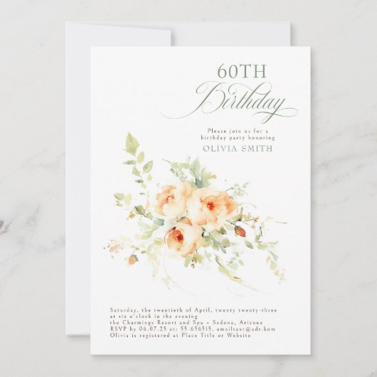 Romantisch Elegant Bloemen Terracotta Verjaardagsf Kaart (Voorkant)