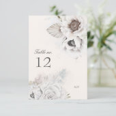 romantisch elegant floral bruiloft nummer RSVP kaartje (Staand voorkant)